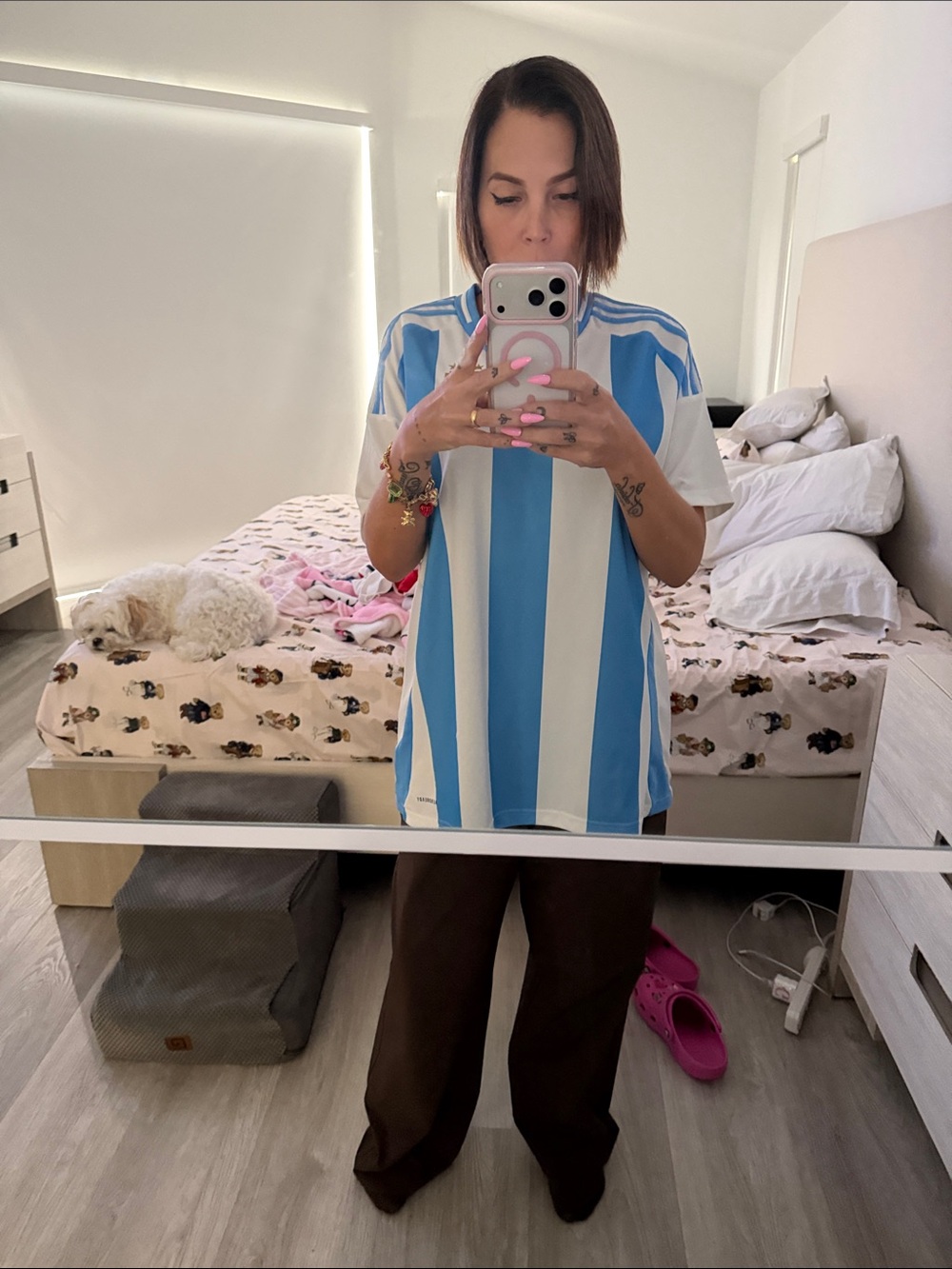 adidas Kids Sky Blue and White Soccer Jersey - Picture 3 of 3